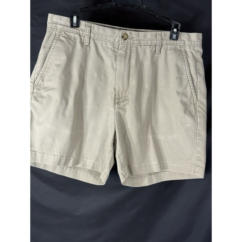NWT Nautica beige tan True Khaki cotton blend Deck shorts mens size 34W
